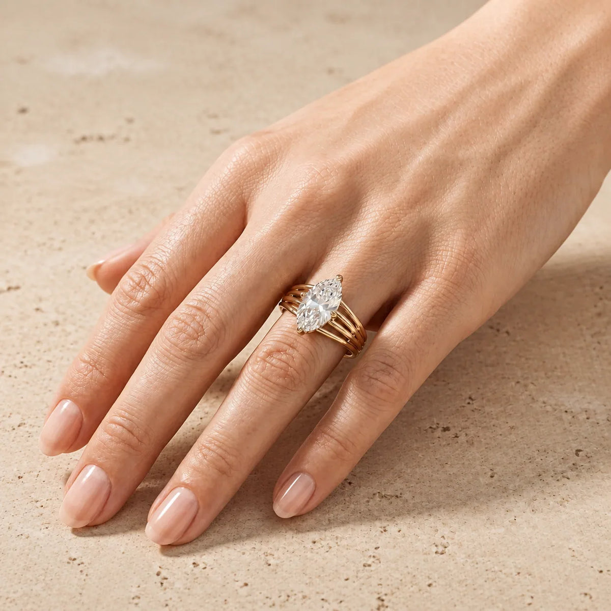 2.5 CT Marquise Lab-Grown Diamond Engagement Ring