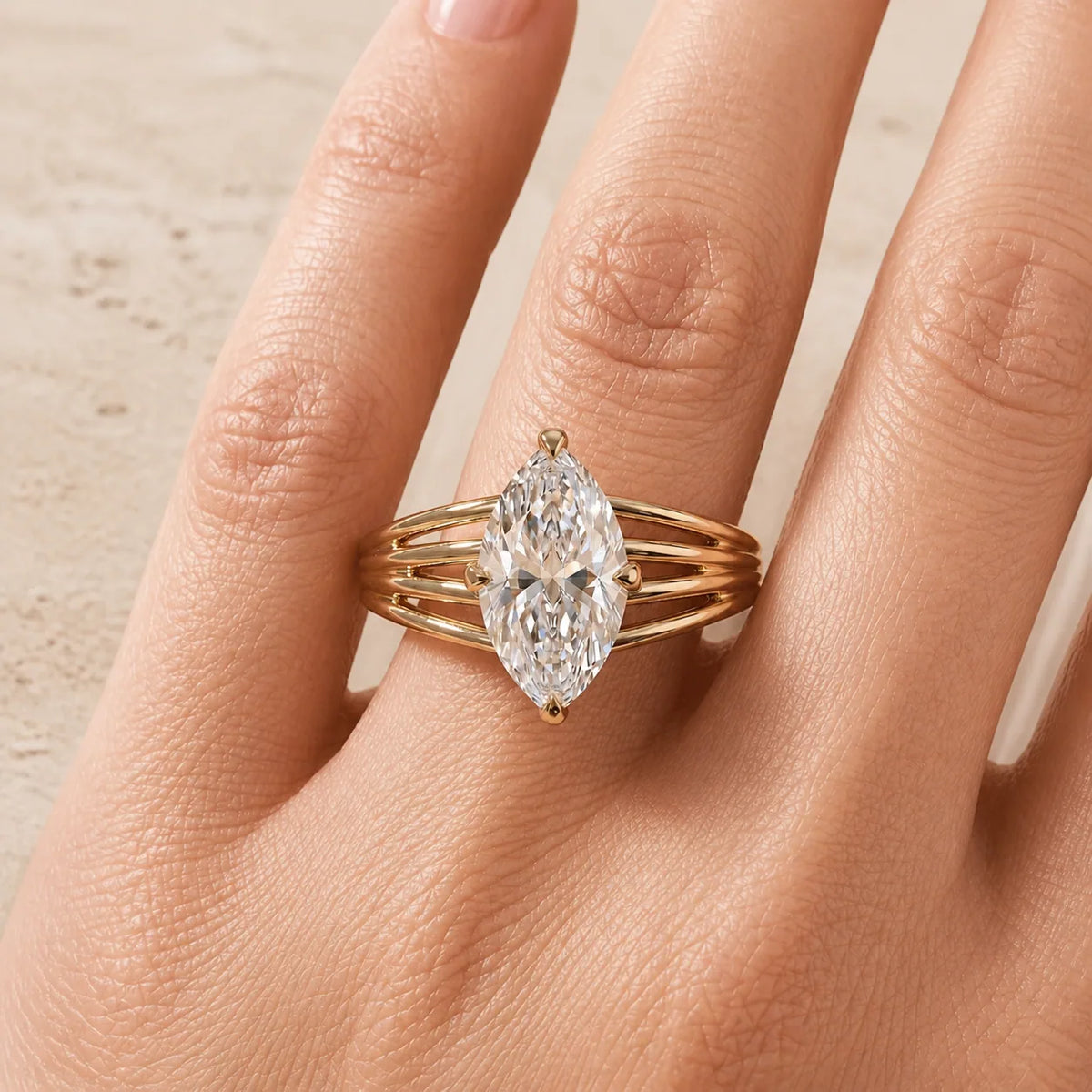 2.5 CT Marquise Lab-Grown Diamond Engagement Ring