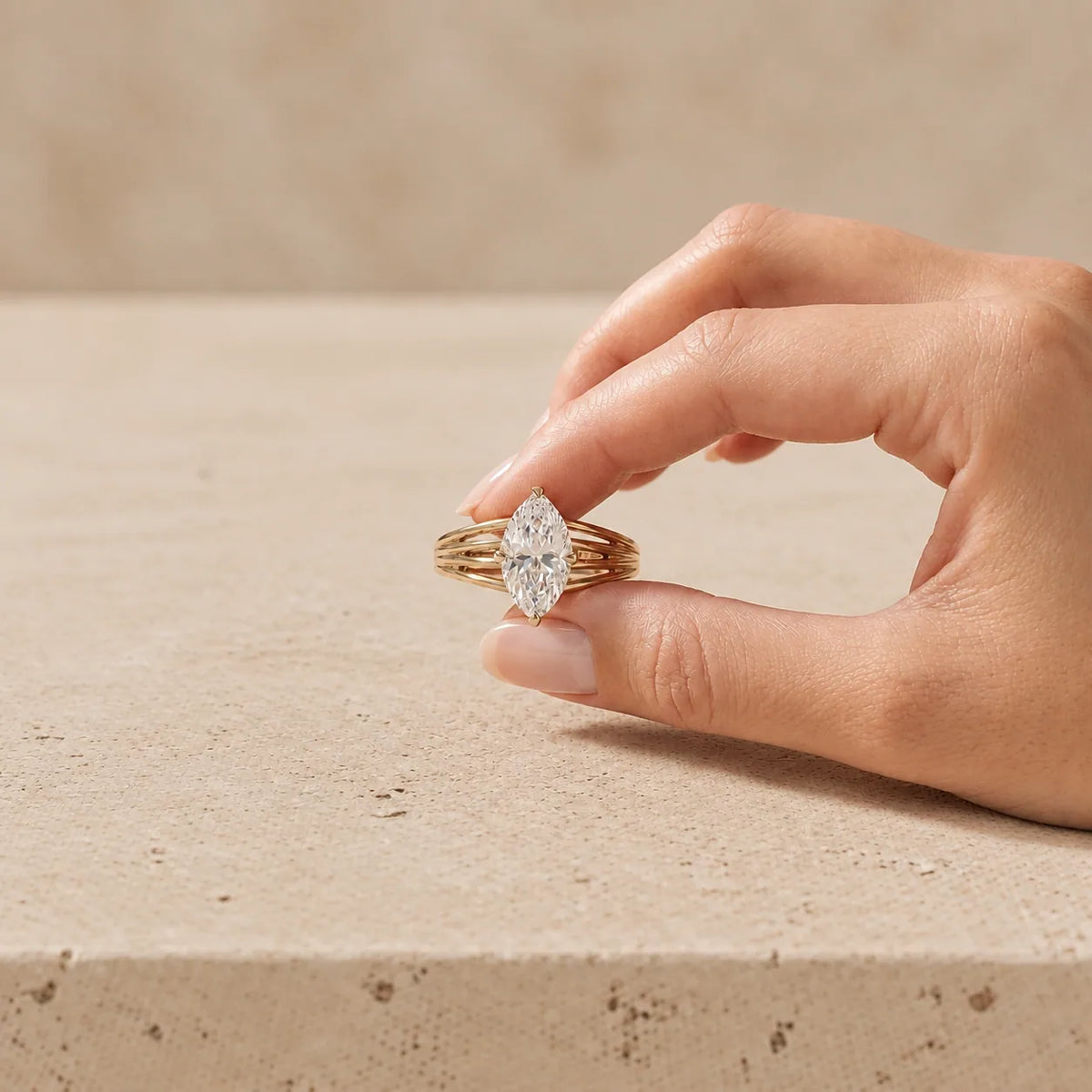 2.5 CT Marquise Lab-Grown Diamond Engagement Ring