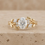 2.5 CT Oval Lab-Grown Diamond Art Deco Nature-Inspired Engagement Ring