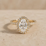 2.5 CT Oval Lab-Grown Diamond Halo Engagement Ring