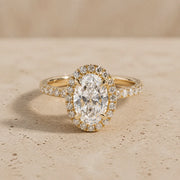 2.5 CT Oval Lab-Grown Diamond Halo Engagement Ring