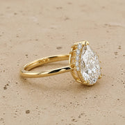2.5 CT Pear Lab-Grown Diamond Halo Milgrain Engagement Ring