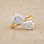 2.6 CT Pear Lab-Grown Diamond Toi et Moi Ring