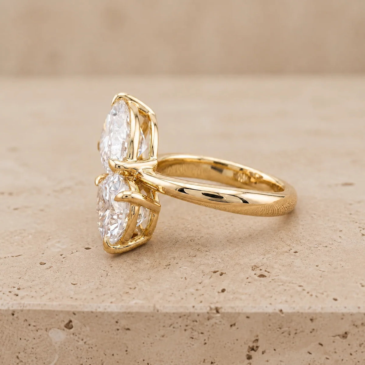 2.6 CT Pear Lab-Grown Diamond Toi et Moi Ring