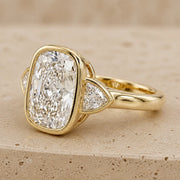 2.69 CT Cushion Lab-Grown Diamond Three-Stone Engagement Ring