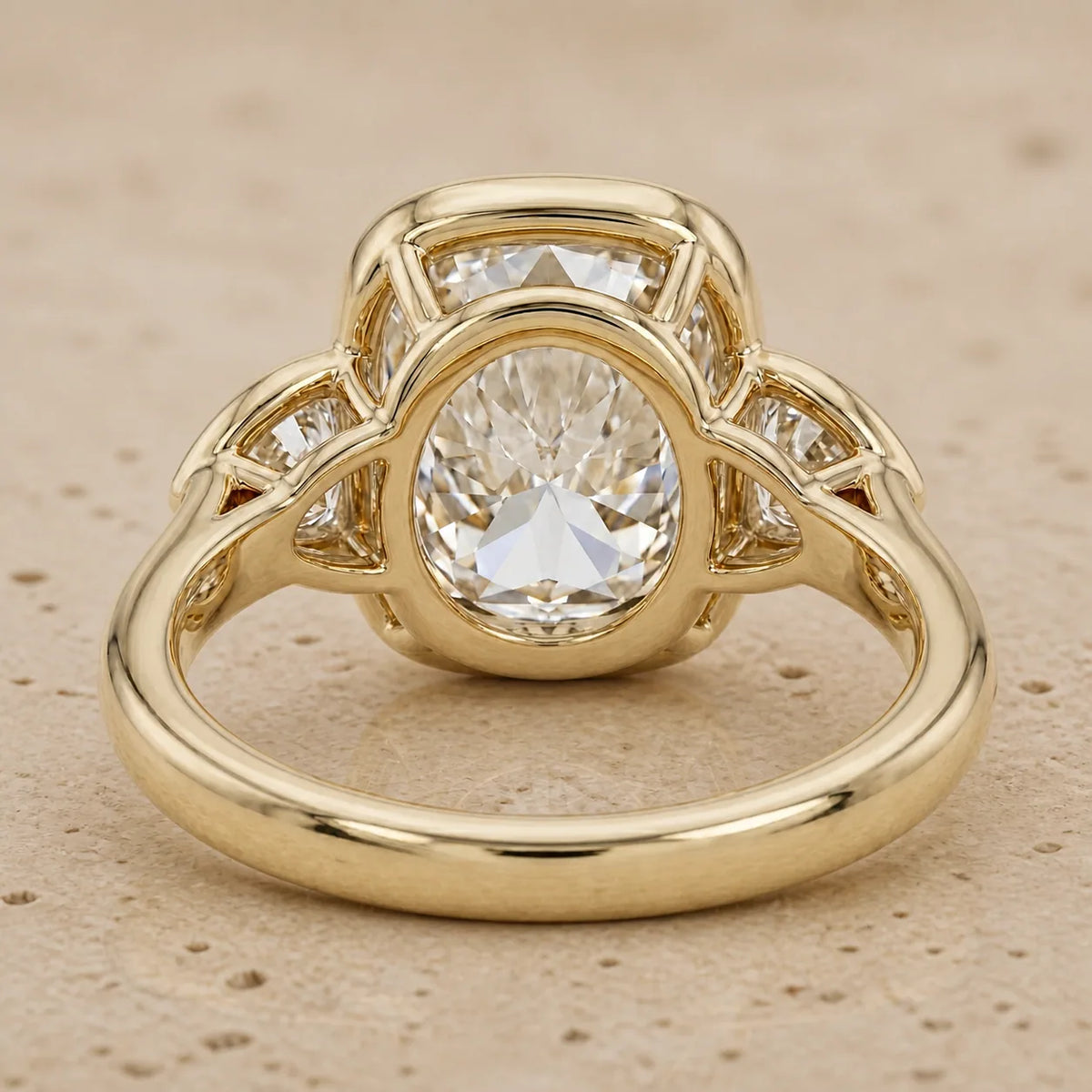 2.69 CT Cushion Lab-Grown Diamond Three-Stone Engagement Ring