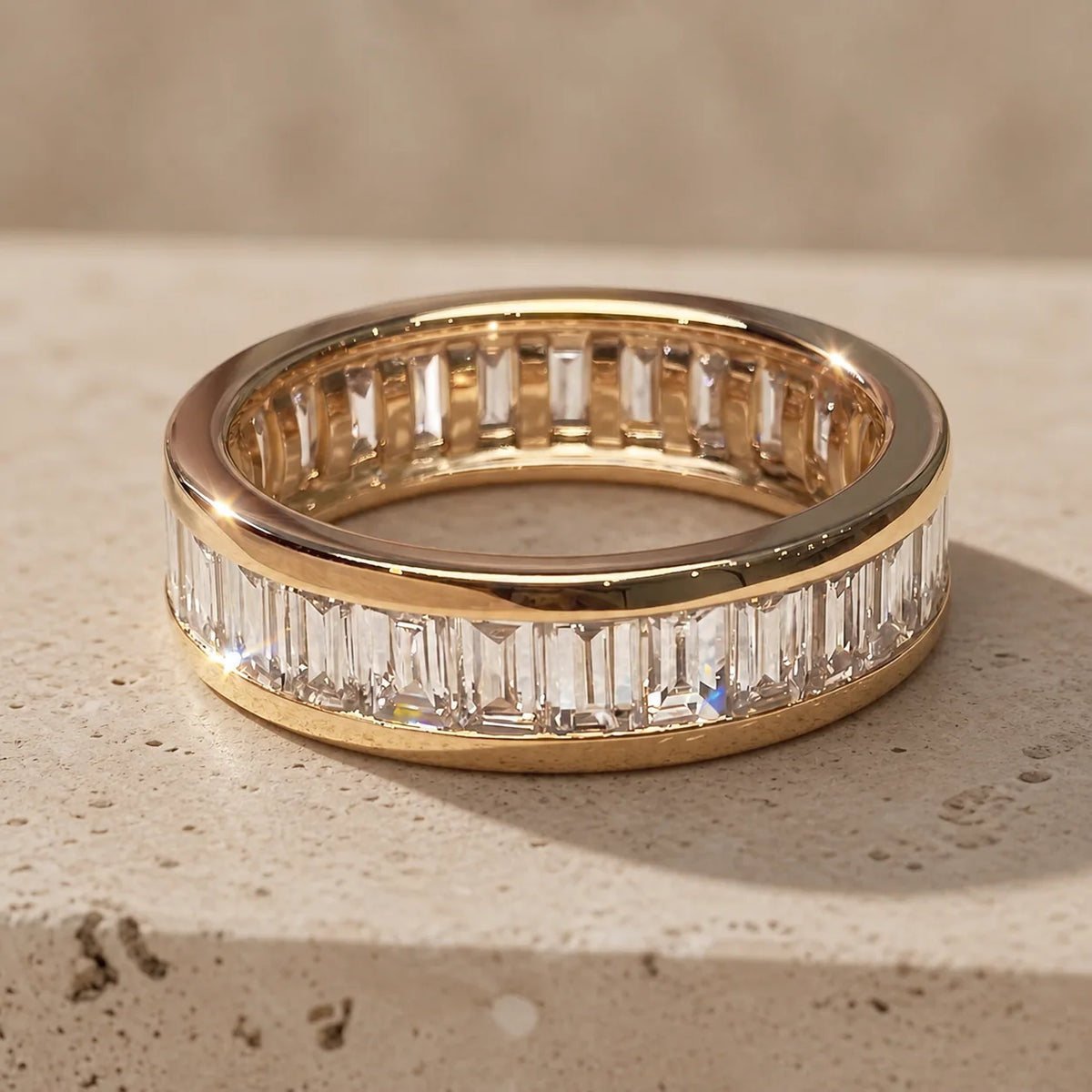 2.70 CTW Baguette Lab-Grown Diamond Channel & Bar-Set Full Eternity Band