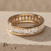 2.70 CTW Baguette Lab-Grown Diamond Channel & Bar-Set Full Eternity Band