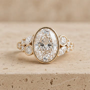 2.72 CT Oval Lab-Grown Diamond Bezel-Set Engagement Ring