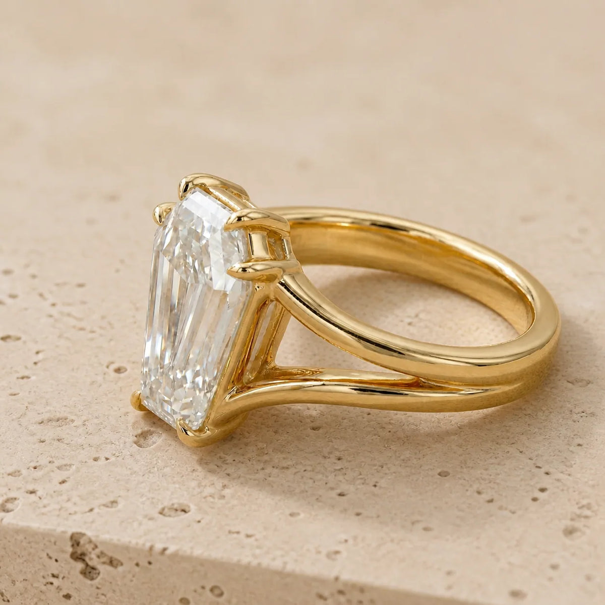 2.8 CT Coffin Lab-Grown Diamond Engagement Ring