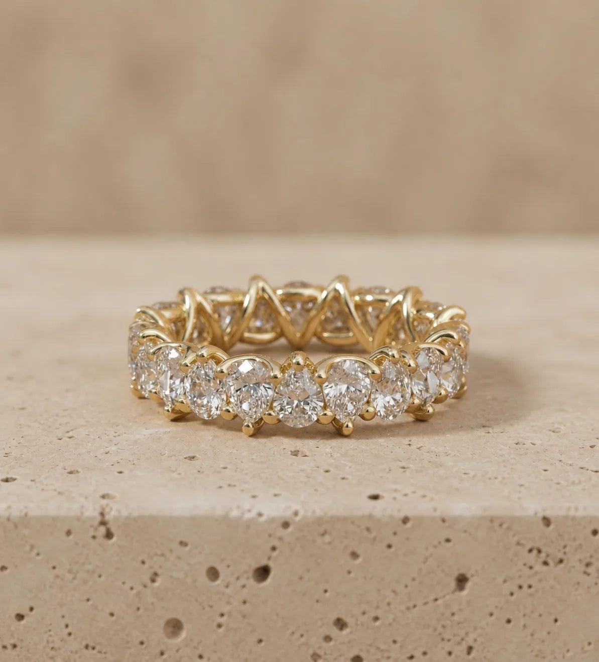 2.80 CTW Pear Lab-Grown Diamond Prong-Set Full Eternity Band