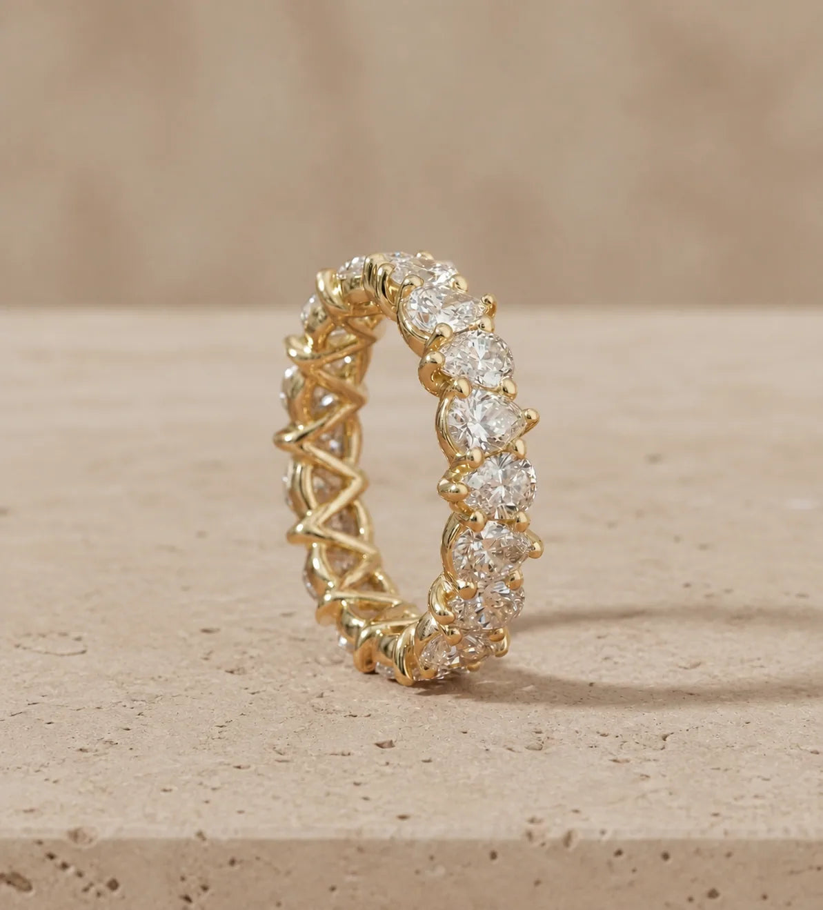 2.80 CTW Pear Lab-Grown Diamond Prong-Set Full Eternity Band