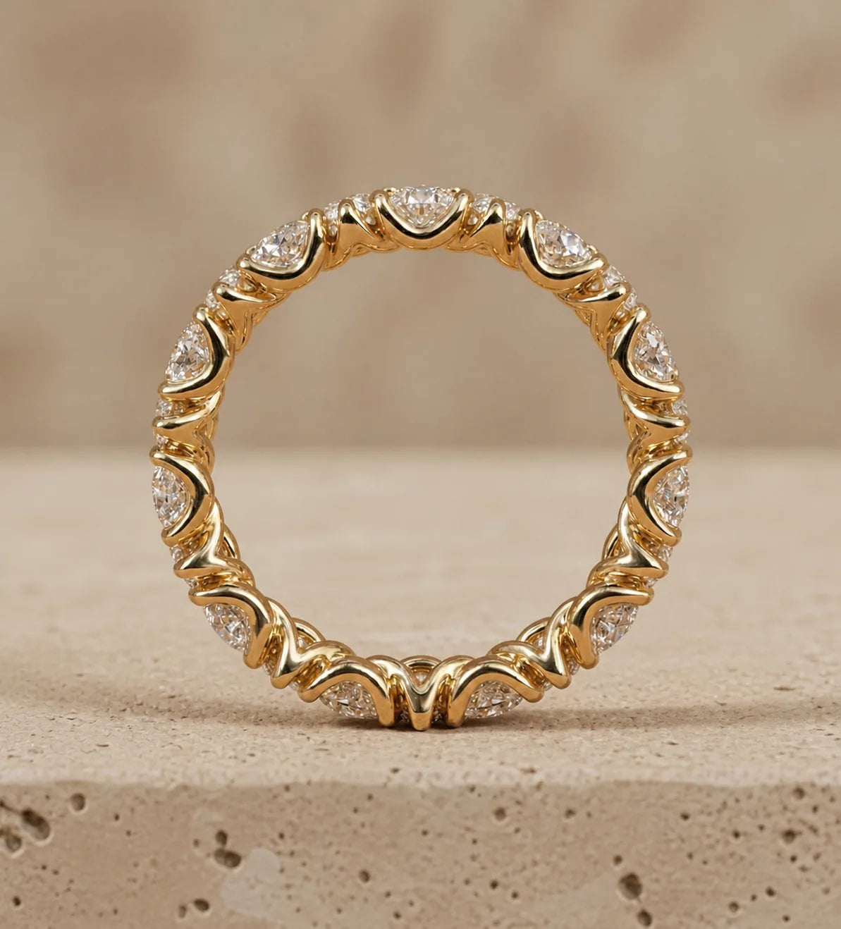 2.80 CTW Pear Lab-Grown Diamond Prong-Set Full Eternity Band
