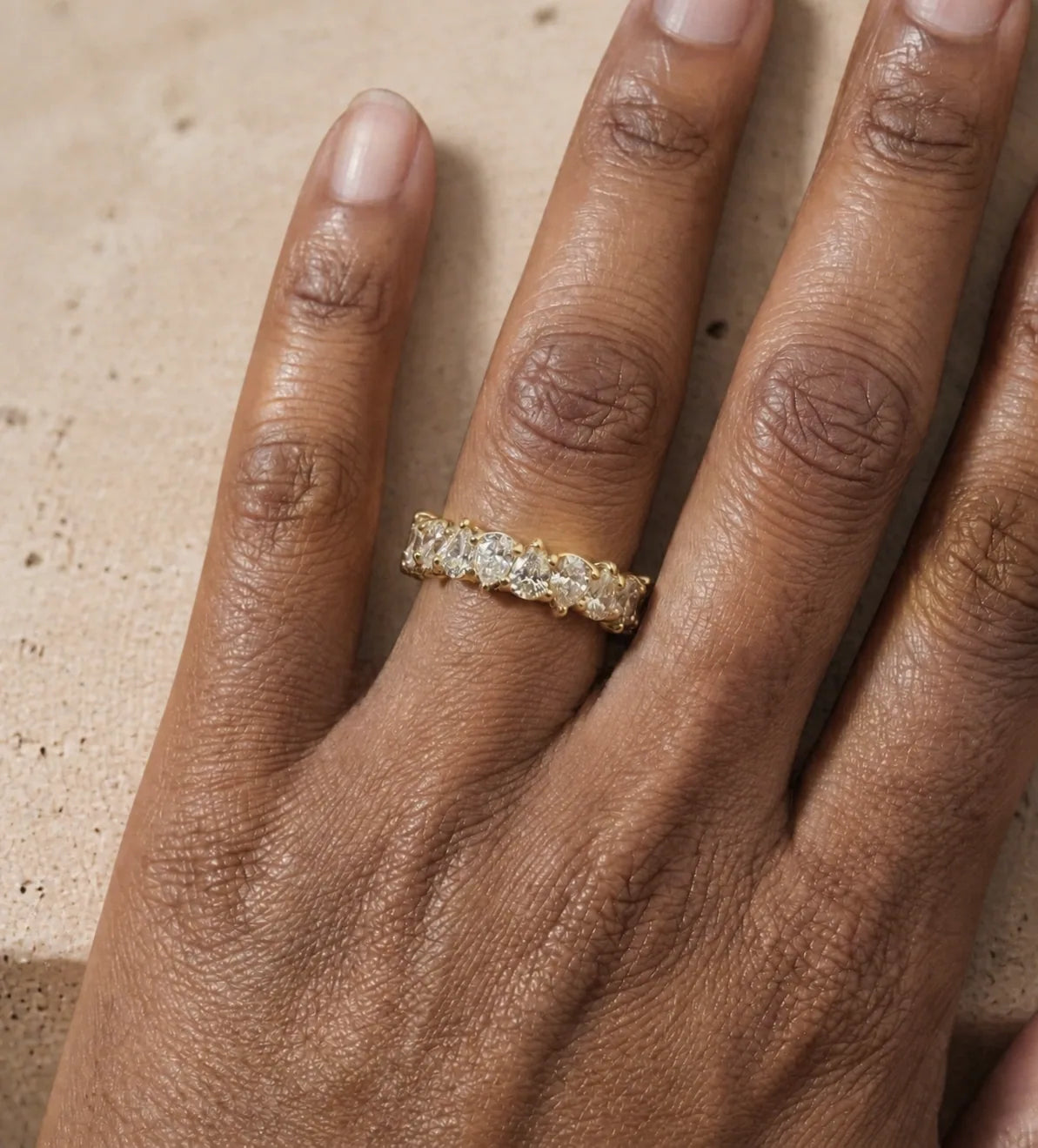 2.80 CTW Pear Lab-Grown Diamond Prong-Set Full Eternity Band
