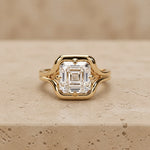 2 CT Asscher Lab-Grown Diamond Art Deco Compass-Prong Engagement Ring