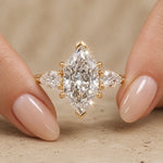 2 CT Dutch Marquise Lab-Grown Diamond Three-Stone Engagement Ring