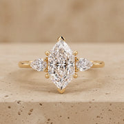 2 CT Dutch Marquise Lab-Grown Diamond Three-Stone Engagement Ring