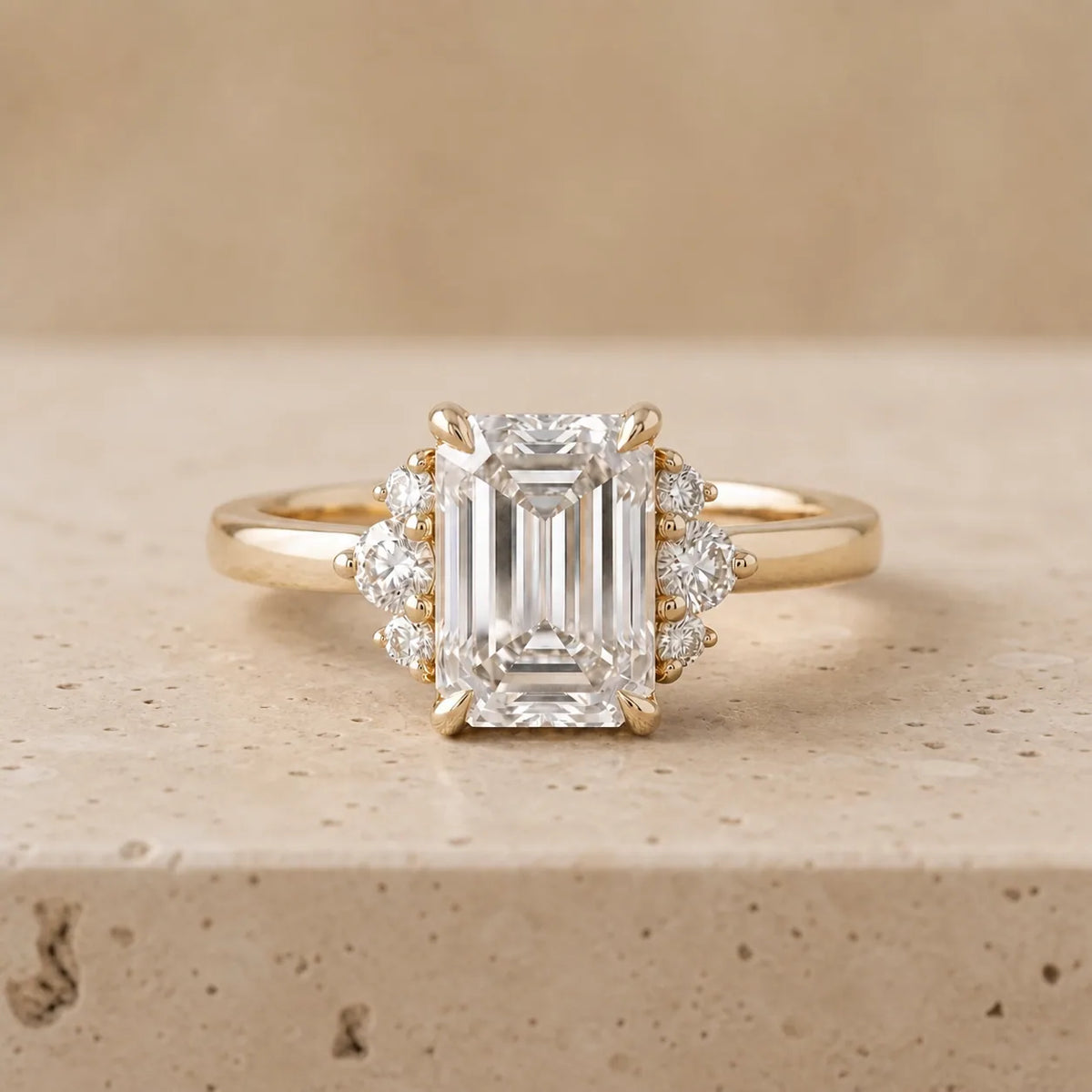 2 CT Emerald Lab-Grown Diamond Engagement Ring