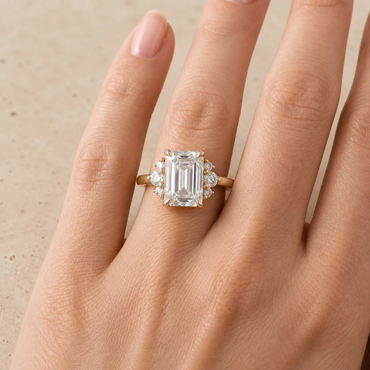 2 CT Emerald Lab-Grown Diamond Engagement Ring