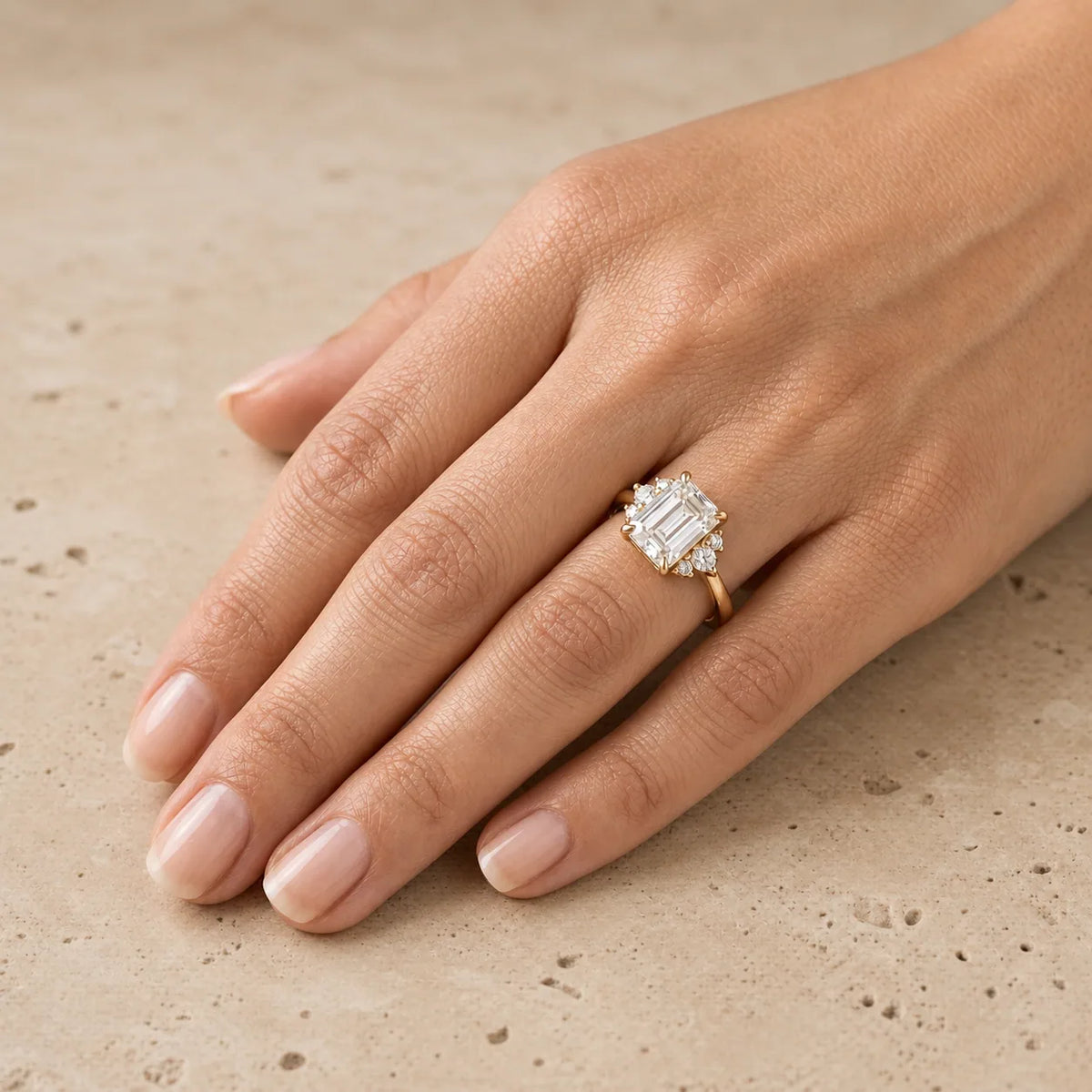 2 CT Emerald Lab-Grown Diamond Engagement Ring