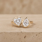 2 CT Heart & Pear Lab-Grown Diamond Toi et Moi Ring