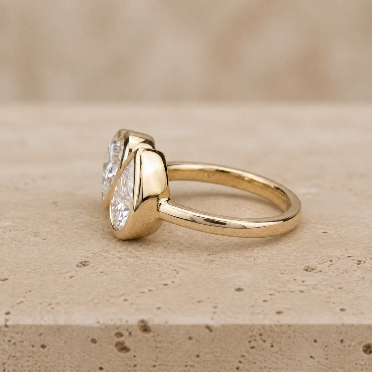 2 CT Heart & Pear Lab-Grown Diamond Toi et Moi Ring