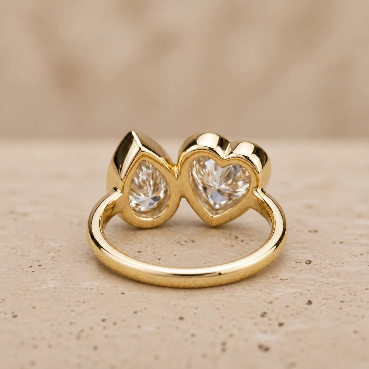 2 CT Heart & Pear Lab-Grown Diamond Toi et Moi Ring