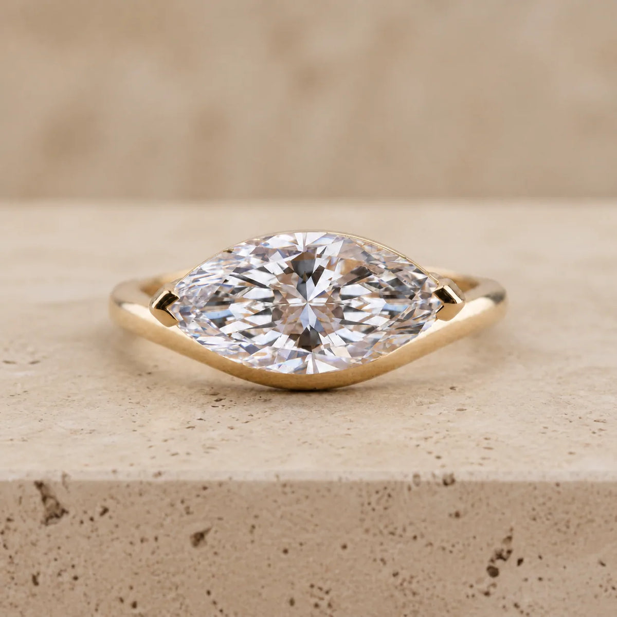 2 CT Marquise Lab-Grown Diamond East-West Engagement Ring