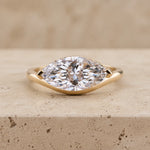 2 CT Marquise Lab-Grown Diamond East-West Engagement Ring