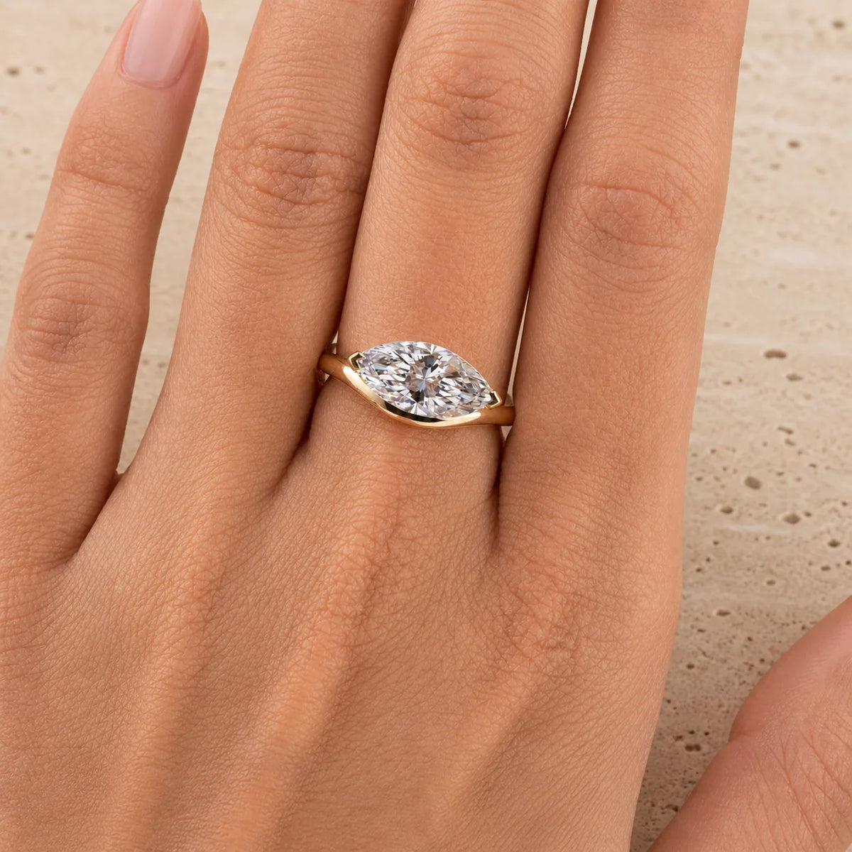 2 CT Marquise Lab-Grown Diamond East-West Engagement Ring