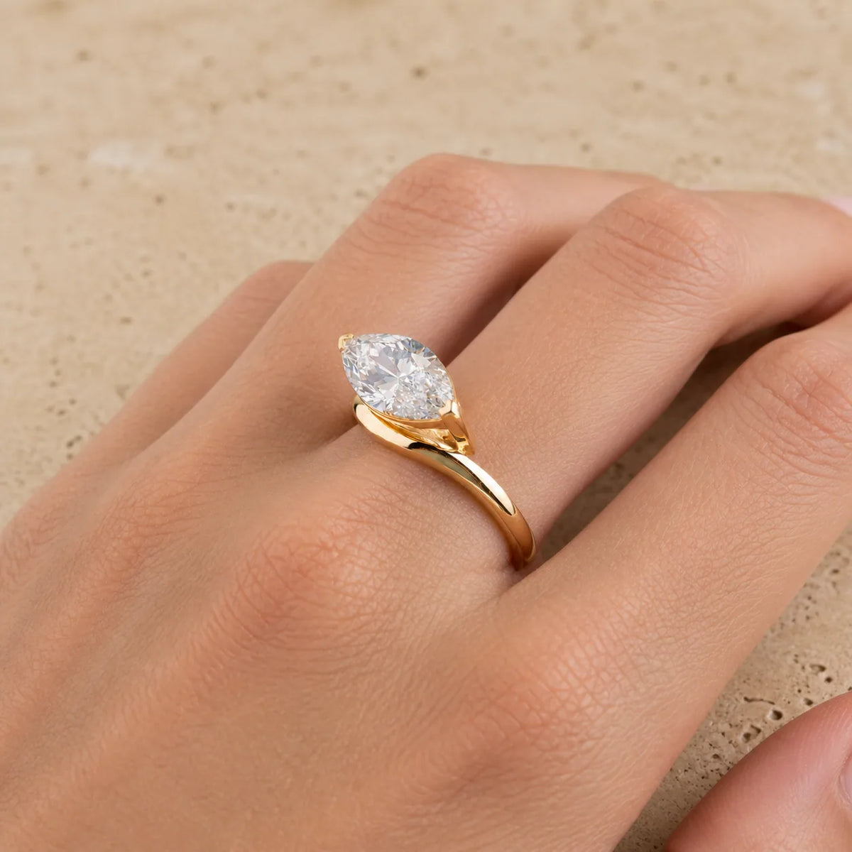 2 CT Marquise Lab-Grown Diamond East-West Engagement Ring