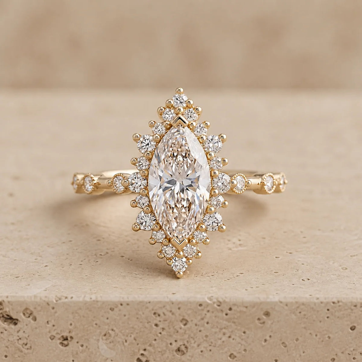 2 CT Marquise Lab-Grown Diamond Vintage-Inspired Engagement Ring