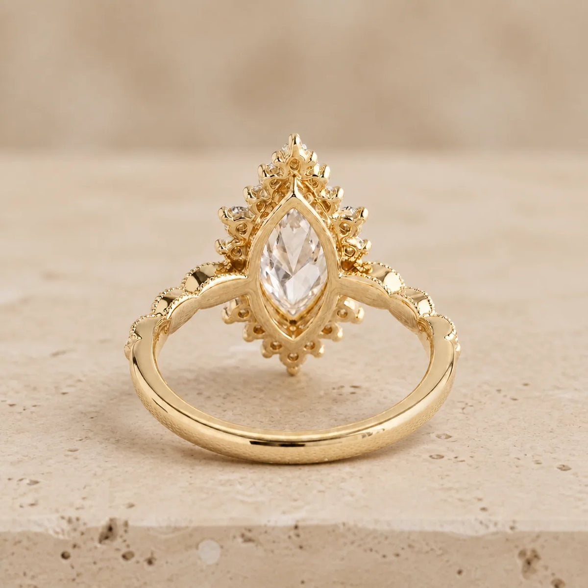 2 CT Marquise Lab-Grown Diamond Vintage-Inspired Engagement Ring
