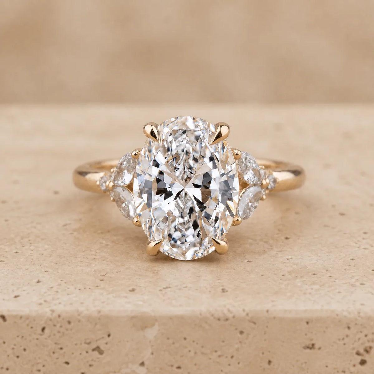 2 CT Oval Lab-Grown Diamond Engagement Ring