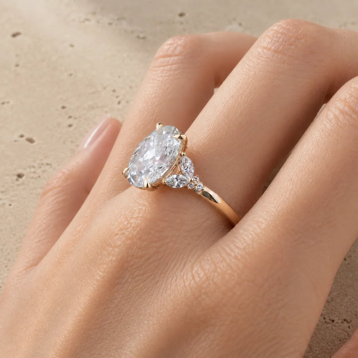 2 CT Oval Lab-Grown Diamond Engagement Ring