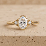 2 CT Oval Lab-Grown Diamond Three-Stone Engagement Ring