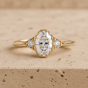 2 CT Oval Lab-Grown Diamond Three-Stone Engagement Ring