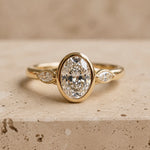 2 CT Oval Lab-Grown Diamond Three-Stone Engagement Ring