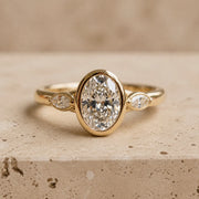 2 CT Oval Lab-Grown Diamond Three-Stone Engagement Ring
