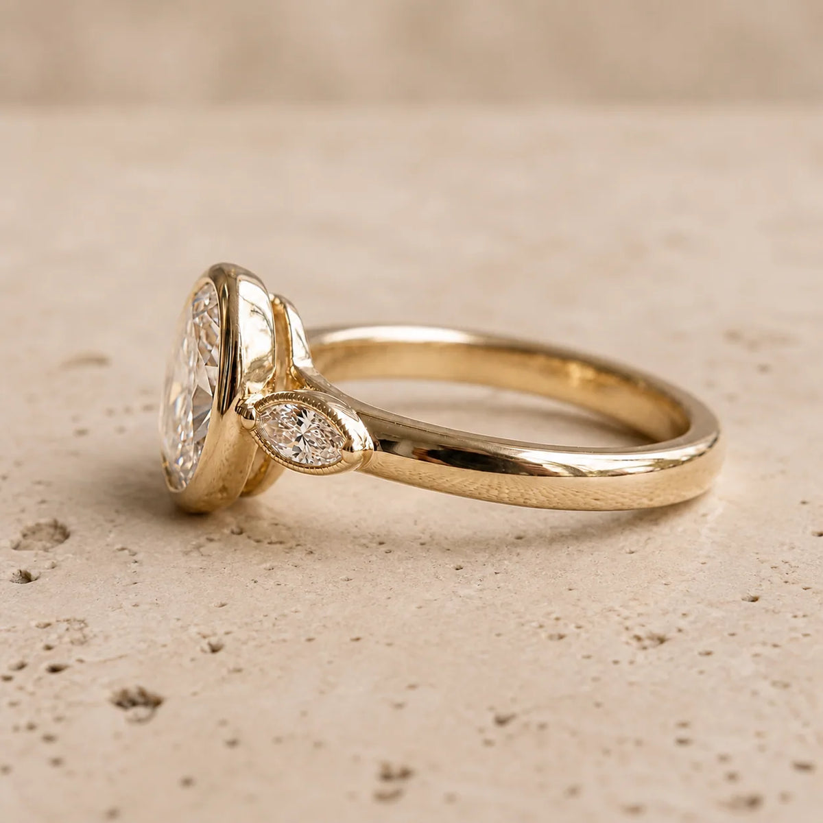 2 CT Oval Lab-Grown Diamond Three-Stone Engagement Ring