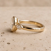 2 CT Oval Lab-Grown Diamond Three-Stone Engagement Ring