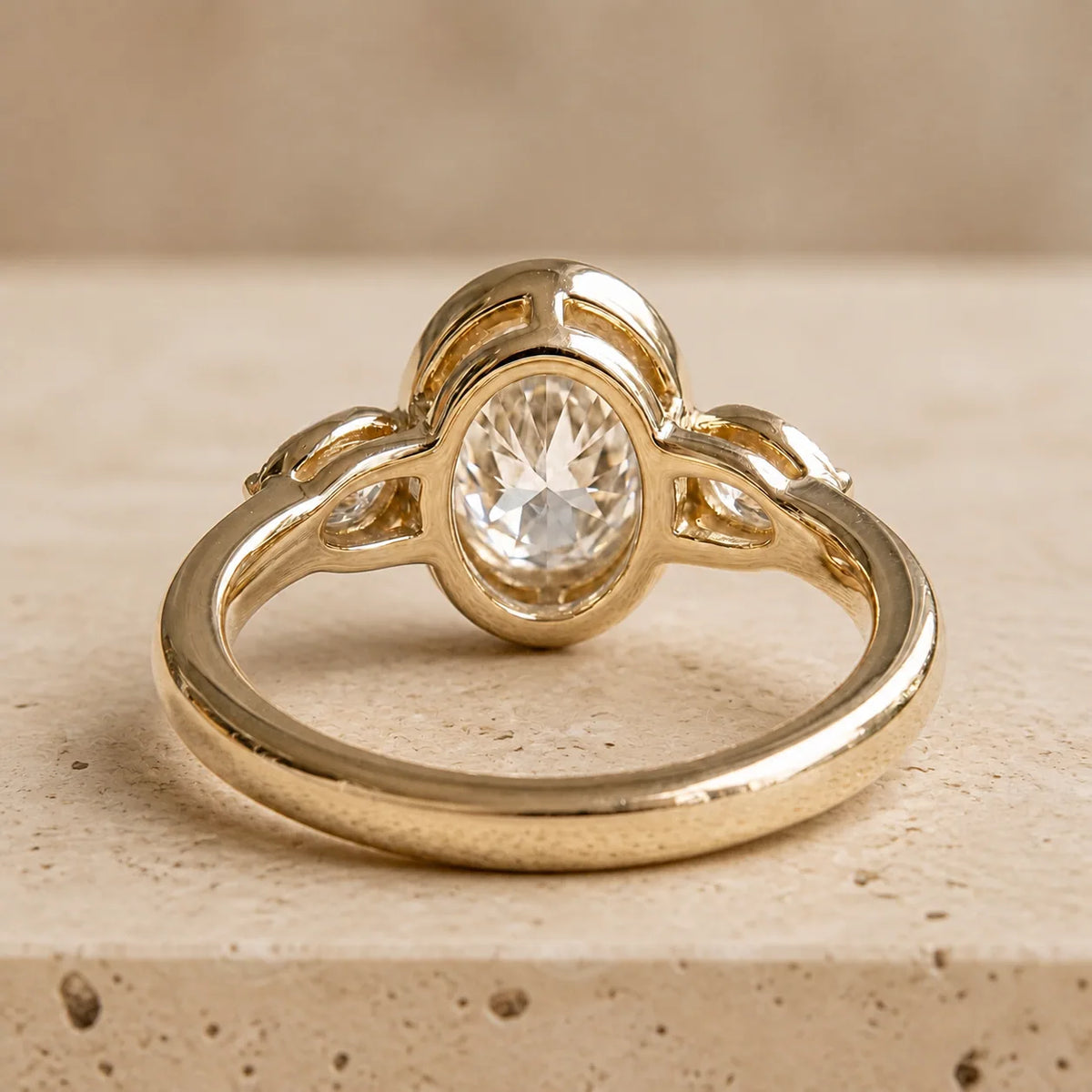 2 CT Oval Lab-Grown Diamond Three-Stone Engagement Ring
