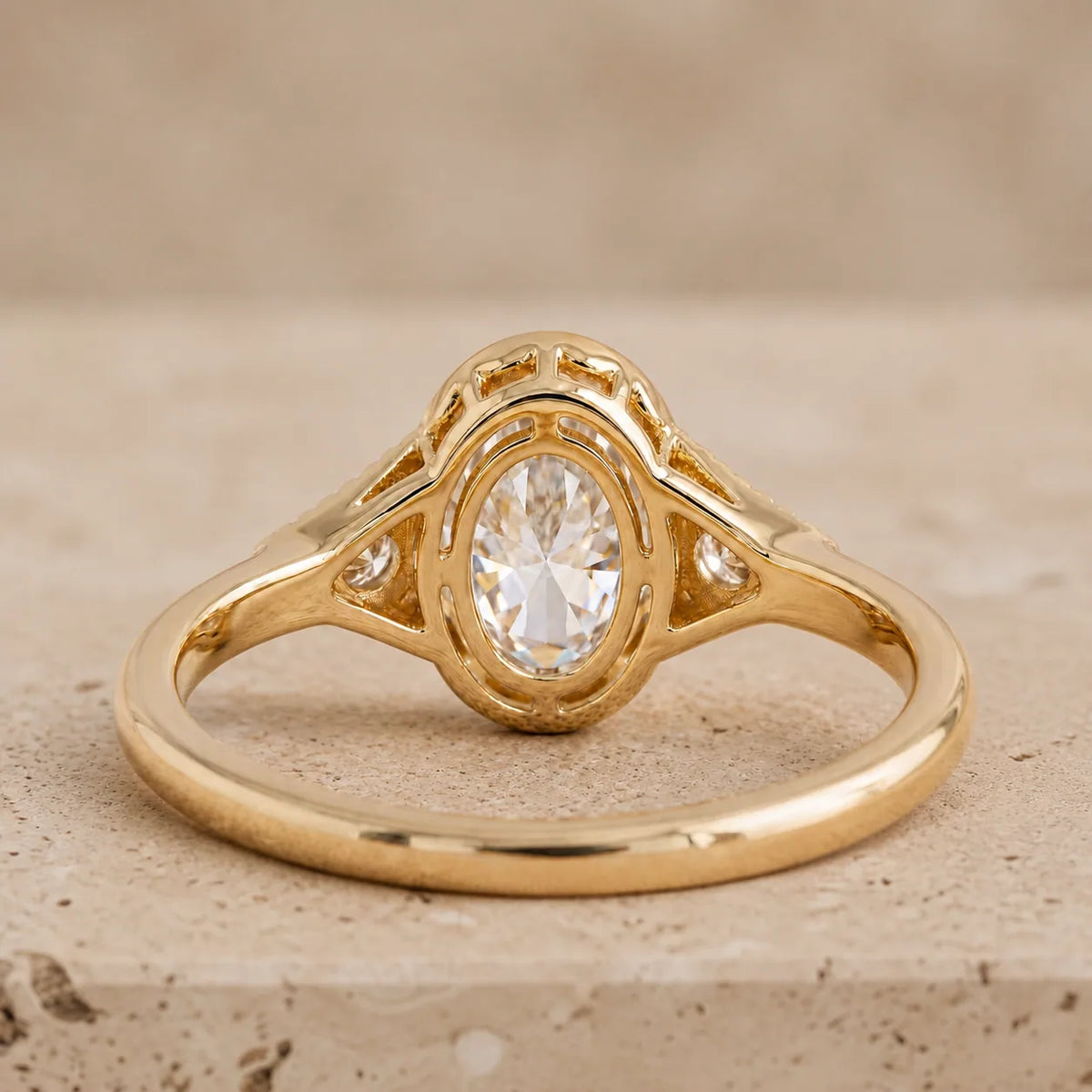 2 CT Oval Lab-Grown Diamond Three-Stone Engagement Ring