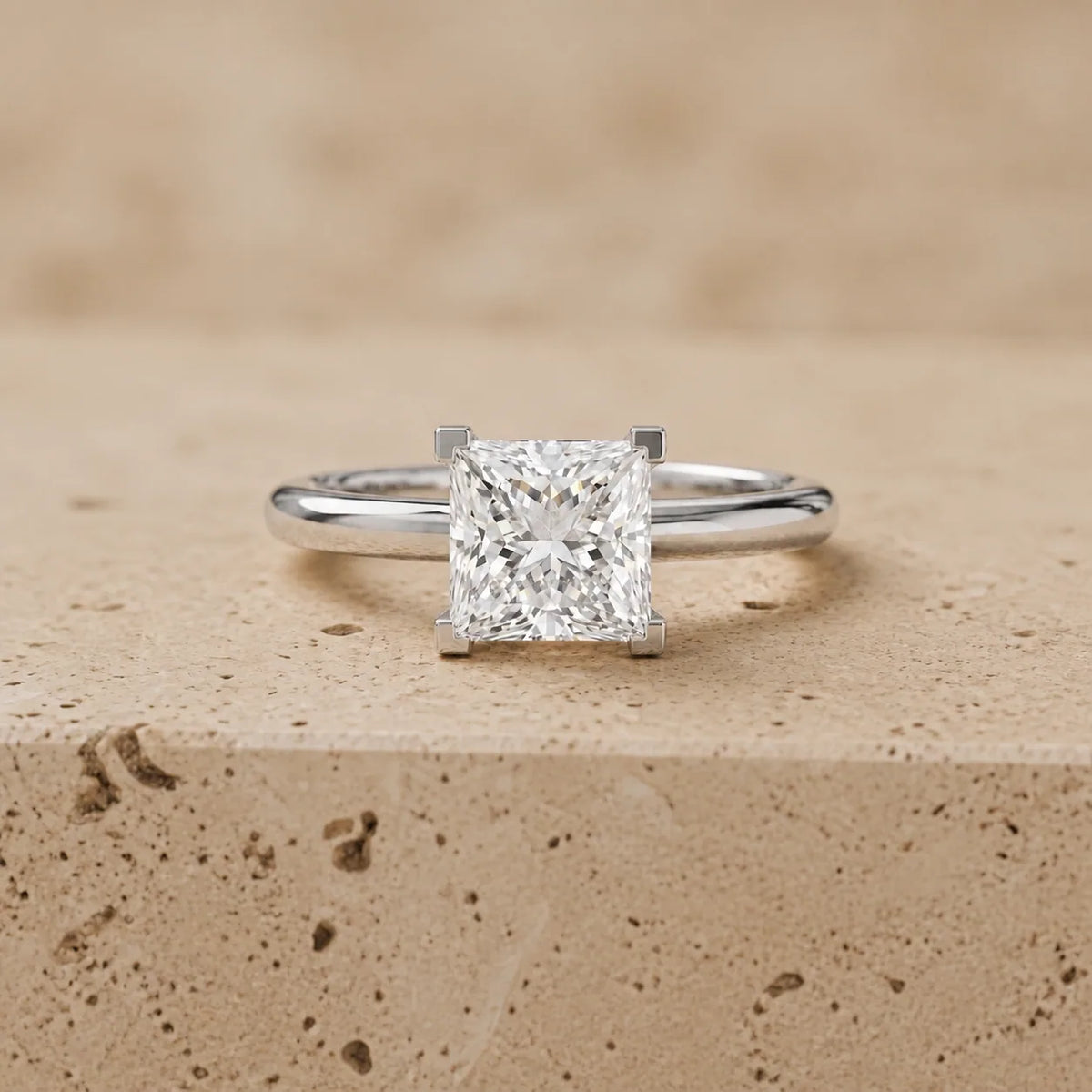 2 CT Princess Lab-Grown Diamond Engagement Ring