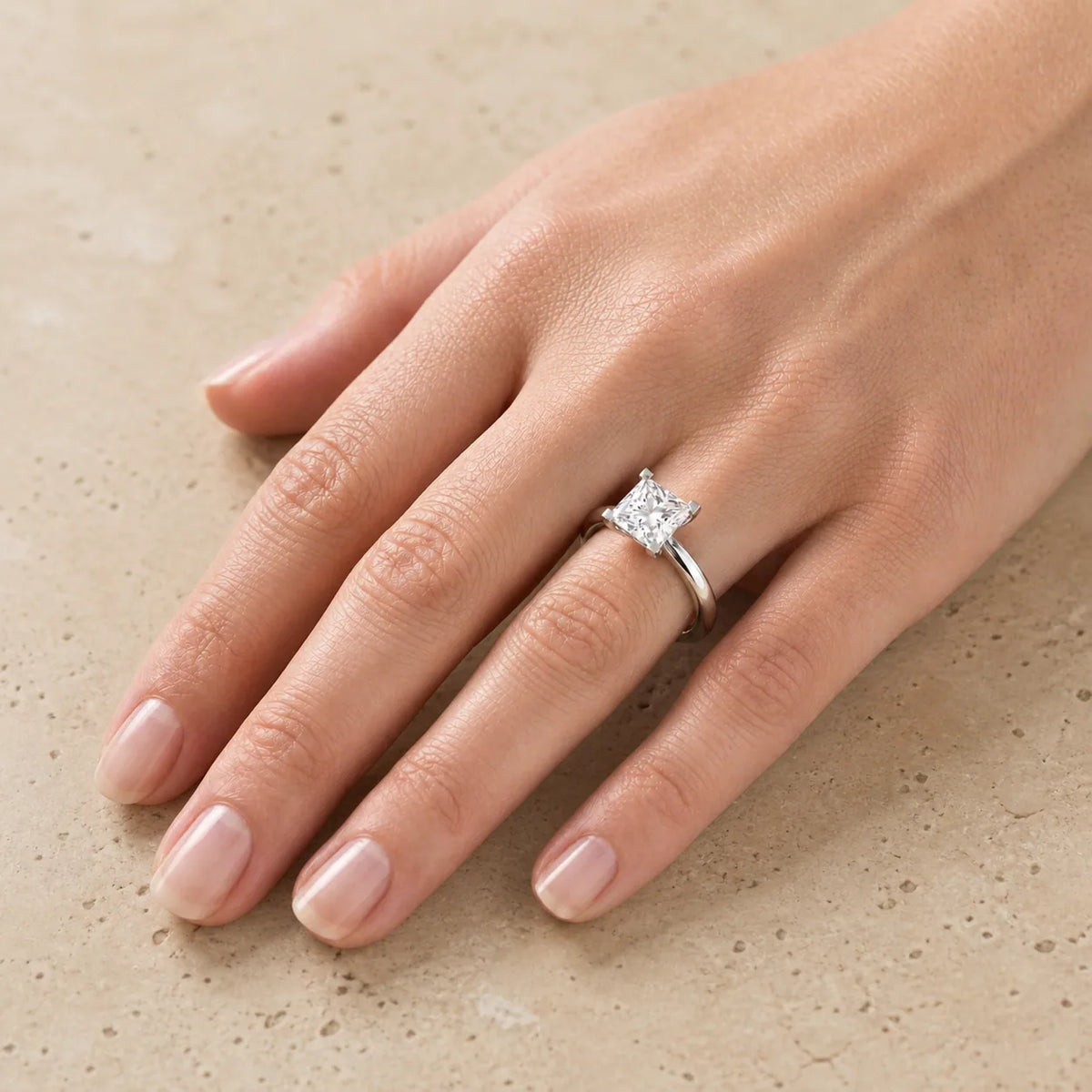 2 CT Princess Lab-Grown Diamond Engagement Ring