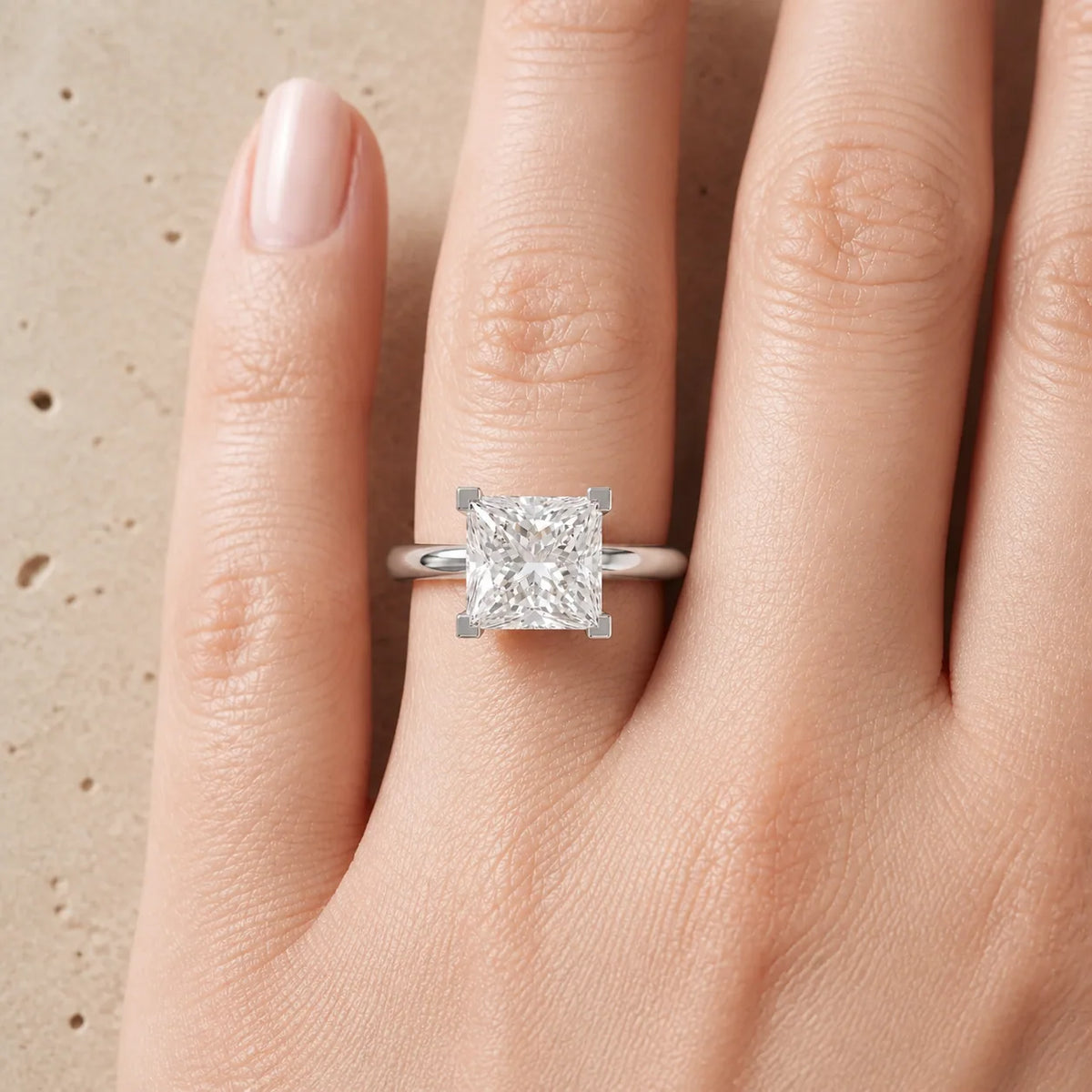2 CT Princess Lab-Grown Diamond Engagement Ring