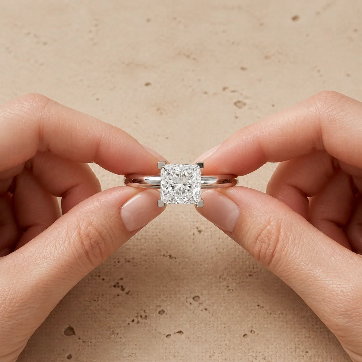 2 CT Princess Lab-Grown Diamond Engagement Ring
