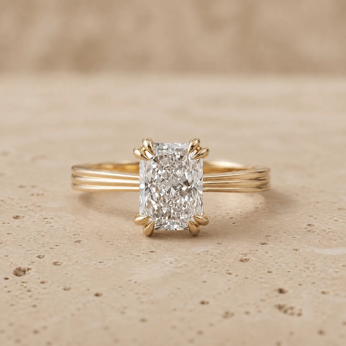 2 CT Radiant Lab-Grown Diamond Art Deco Engagement Ring