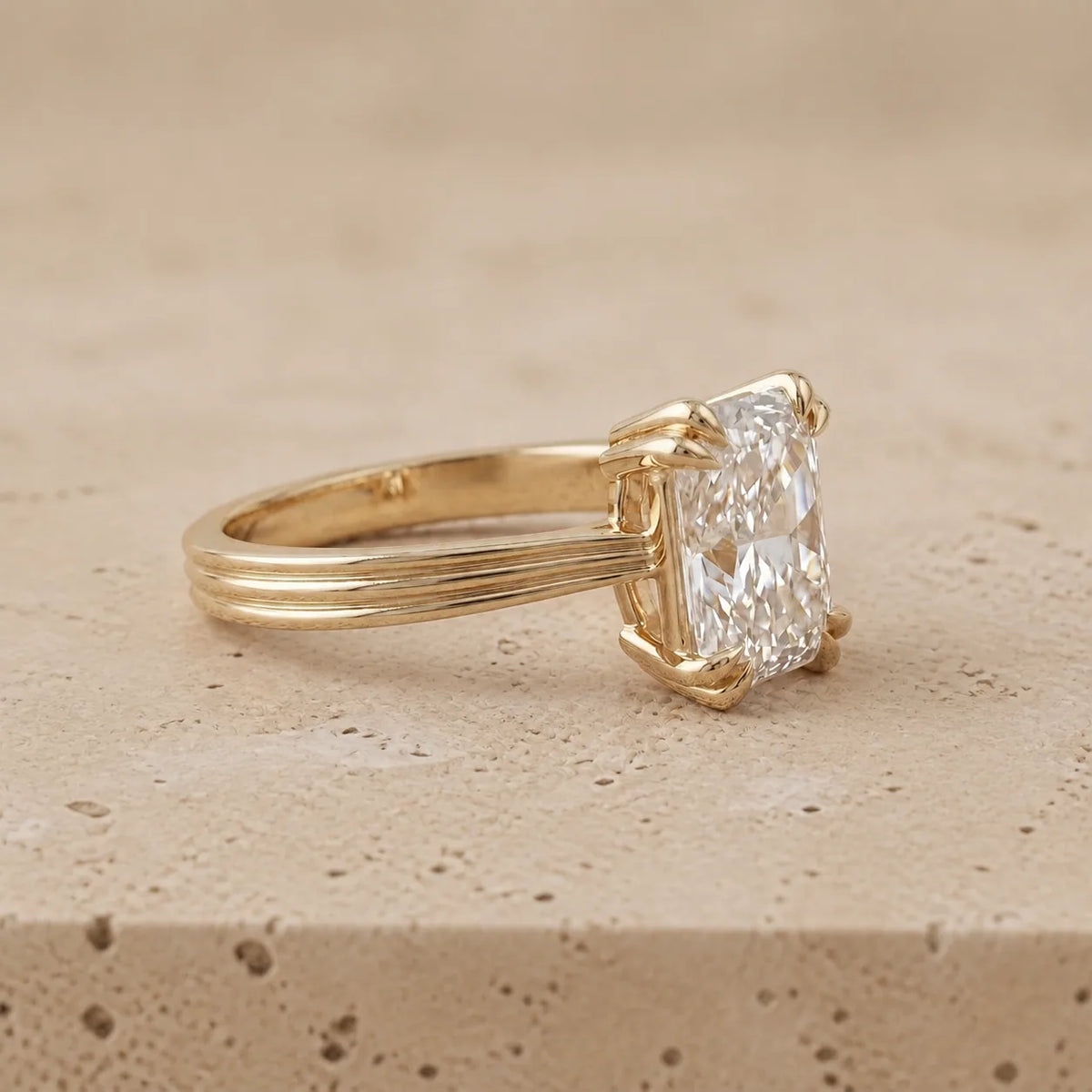 2 CT Radiant Lab-Grown Diamond Art Deco Engagement Ring